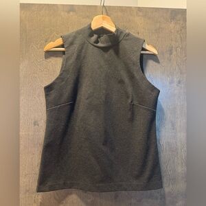 J. Crew Charcoal Sleeveless Mock Nexk Work Top